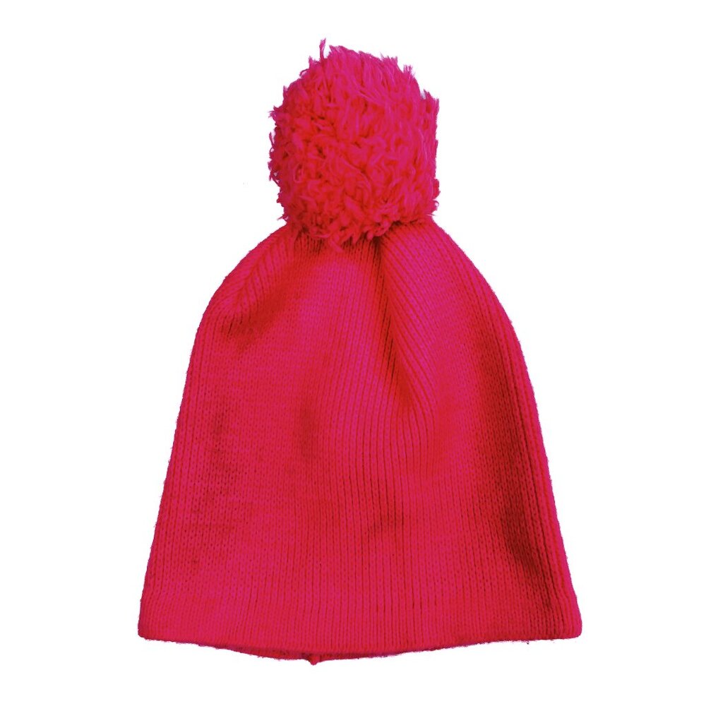 Vintage Wigwam Ski Knit Beanie Hat with Pompom Neon Pink -‎ OS